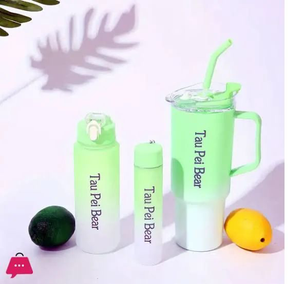 3pcs Gradient Water Bottles Set Portable Large Gradient Color Straw Sports Tumblers Perfect For Outdoor Fitness Family Camping Parties School Supplies And Perfect Birthdays