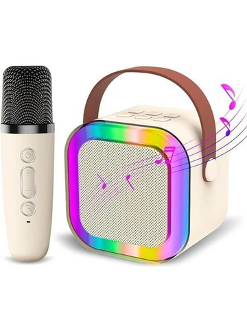 K12 Microphone Karaoke Bluetooth Speaker RGB Light Two 5W Speakers Sound Subwoofer Boombox Support Multiple Input Modesty